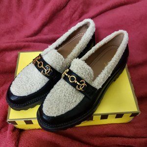 NEW MACY CIRCUS NY DEANA LOAFER BY SAM EDELMAN WITH NATURAL SHEEP/LAMB SHEARLING
